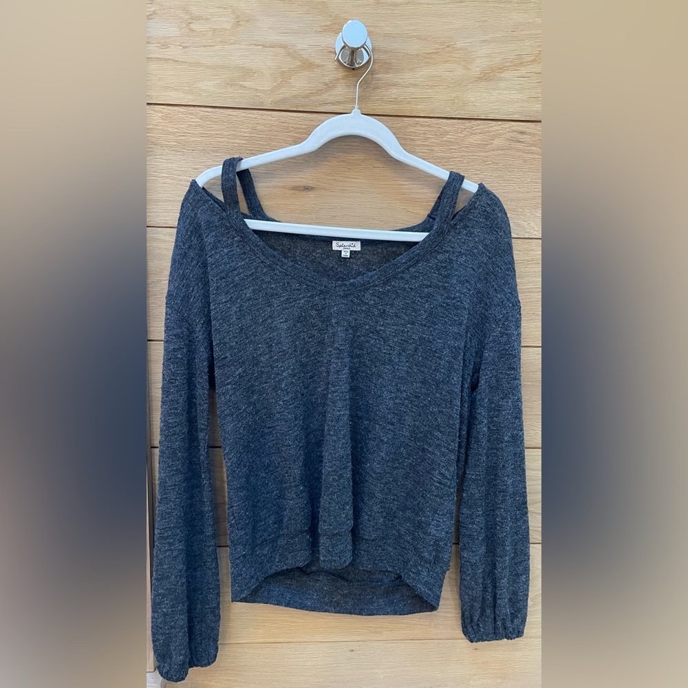Splendid Grey Cut-Out Sweater.  Size Small